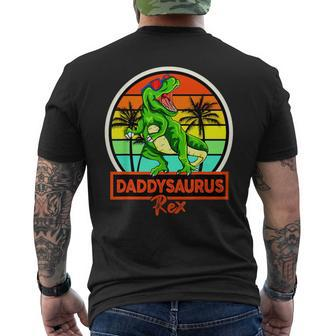 Daddysaurus Rex Father's Day Dinosaur Papa Men's T-shirt Back Print - Monsterry DE