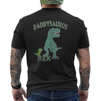 Daddysaurus Rex Tyrannosaurus Dino Dad Mens Back Print T-shirt | Mazezy