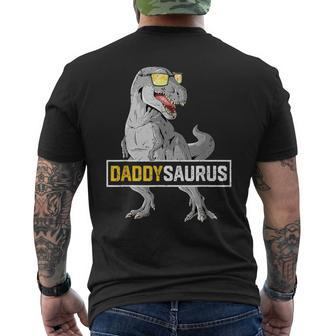 Daddysaurus T Rex Birthday Dinosaur Daddy Family Matching Men's T-shirt Back Print - Seseable
