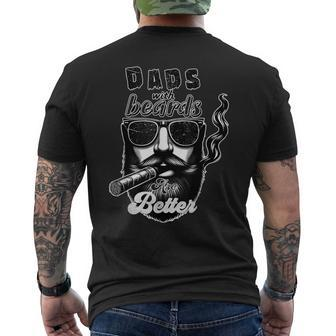 Dads With Beards Are Better Distressed Introvert Father Day Men's T-shirt Back Print - Seseable