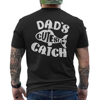 Dad's Cutest Catch Fishing Daddy Son Matching Fathers Day Men's T-shirt Back Print - Monsterry UK