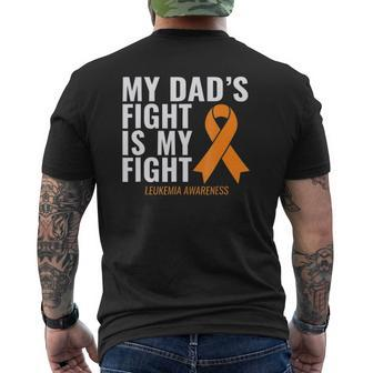My Dad's Fight Is My Fight Leukemia Awareness Mens Back Print T-shirt | Mazezy