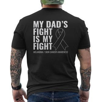 My Dad's Fight Is My Fight Melanoma Skin Cancer Mens Back Print T-shirt | Mazezy