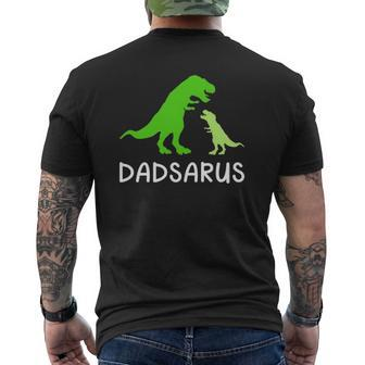 Dadsaurus Dinosaur Father's Day For Daddy Mens Back Print T-shirt | Mazezy