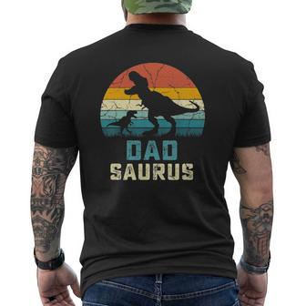 Dadsaurusrex Dinosaur Dad Saurus Family Matching Mens Back Print T-shirt | Mazezy