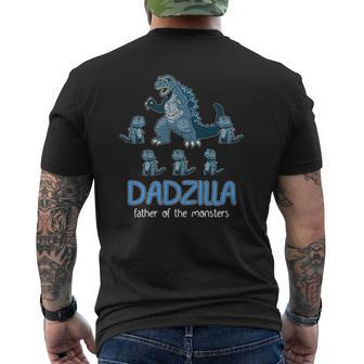 Dadzilla Father Of Monsters Father's Day Mens Back Print T-shirt | Mazezy