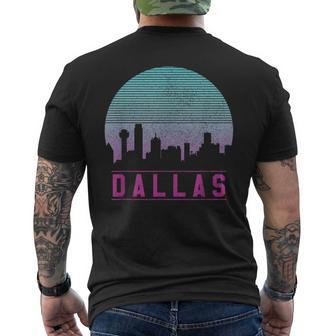Dallas Skyline Vintage Retro Texas Men's T-shirt Back Print - Monsterry DE