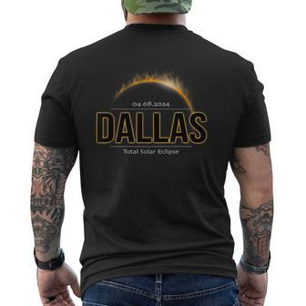Dallas Texas America 2024 Path Of Totality Solar Eclipse Men's T-shirt Back Print | Mazezy
