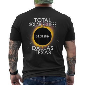 Dallas Texas Path Of Totality Total Solar Eclipse 2024 Men's T-shirt Back Print | Mazezy