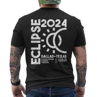 Dallas Texas Total Solar Eclipse April 8 2024 Totality Men's T-shirt Back Print - Monsterry DE