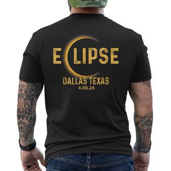 Dallas Texas Tx Total Solar Eclipse Party 2024 Totality Men's T-shirt Back Print | Mazezy