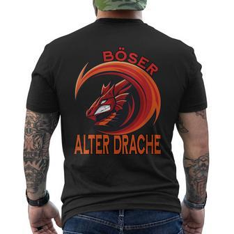 Damen Böser Alter Drache Lustiger Totenkopf Skull Papa Mit-Ausschnitt T-Shirt mit Rückendruck - Geschenkecke