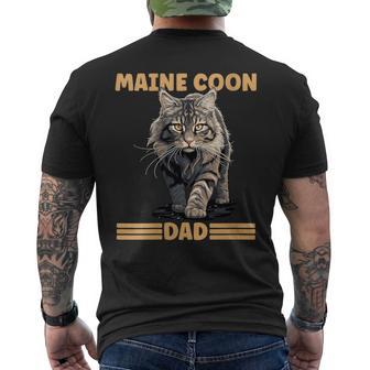 Damen Maine Coon Papa Katzenliebhaber Maine Coon Dad Mit-Ausschnitt T-Shirt mit Rückendruck - Geschenkecke