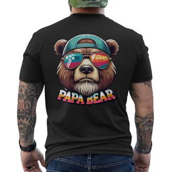 Damen Papa Bär Papa Bearatertagsgeschenk Für Papa Spruch Lustig Mit-Ausschnitt T-Shirt mit Rückendruck - Geschenkecke