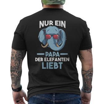 Damen Papaateratertag Elefantpapa Elefant Mit-Ausschnitt T-Shirt mit Rückendruck - Geschenkecke