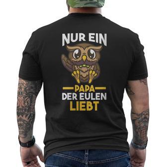 Damen Papaateratertag Eulen Mit-Ausschnitt T-Shirt mit Rückendruck - Geschenkecke