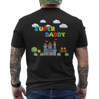 Damen Super Papa Gamer Daddy Super Daddi Mit-Ausschnitt T-Shirt mit Rückendruck - Geschenkecke