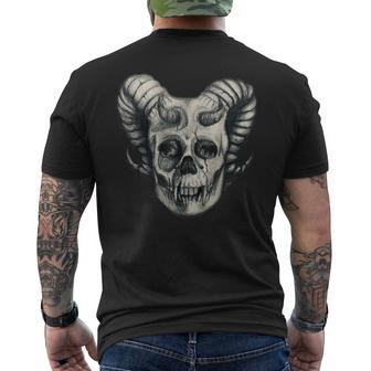 Dämonenschädel Demon Skull Totenkopf Teufel T-Shirt mit Rückendruck - Seseable