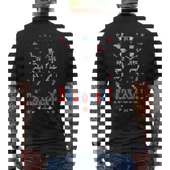 Dancing Skeleton Radiology X-Ray Tech Patriotic 4Th Of July Men's T-shirt Back Print | Mazezy