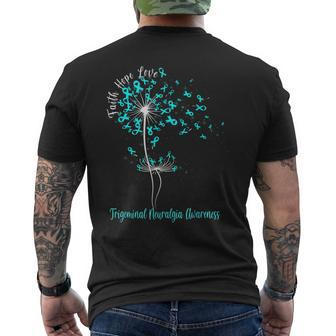 Dandelion Faith Hope Love Trigeminal Neuralgia Awareness Fl Mens Back Print T-shirt - Thegiftio UK
