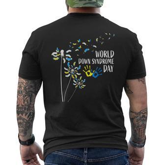 Dandelion Socks World Down Syndrome Day Awareness Men's T-shirt Back Print - Monsterry