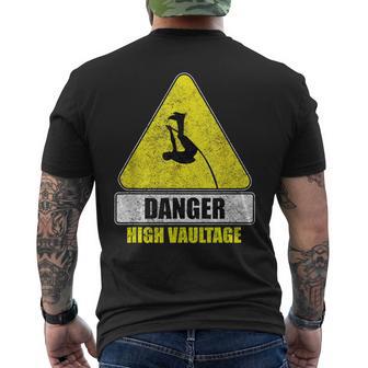 Danger High Vaultage Pole Vaulting Track And Field Men's T-shirt Back Print - Monsterry