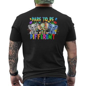 Dare To Be Different Autism Awareness Men's T-shirt Back Print - Monsterry AU