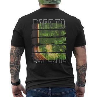 Dare To Explore Forest Men's T-shirt Back Print - Monsterry