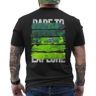 Dare To Explore Greenery Men's T-shirt Back Print - Monsterry