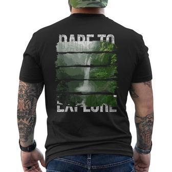 Dare To Explore Waterfall Men's T-shirt Back Print - Monsterry AU