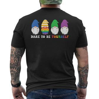 Dare To Be Yourself Cute Lgbt Pride Men's T-shirt Back Print - Monsterry