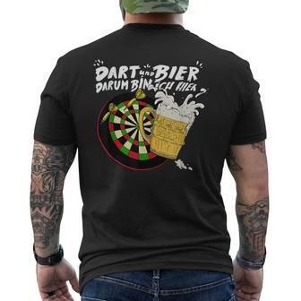 With Dart And Bier Dum Bin Ich Hier Dart T-Shirt mit Rückendruck - Seseable