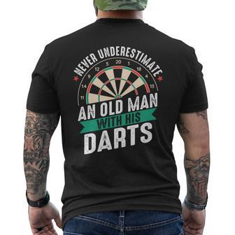Dart Never Underestimate An Old Man With His Darts Men's T-shirt Back Print | Mazezy DE