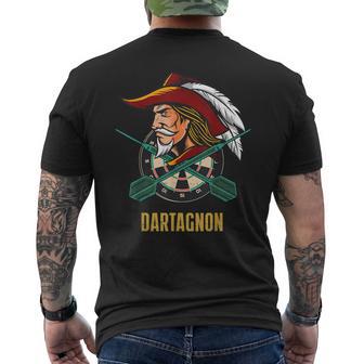 Dartagnan Dart Musker Darts Bullseye Retro T-Shirt mit Rückendruck - Geschenkecke