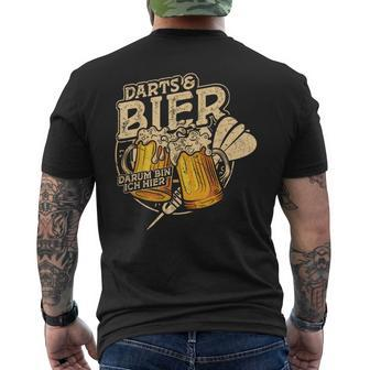 Darts Und Bier Darum Bin Ich Hier Dartspieler Dart T-Shirt mit Rückendruck - Seseable