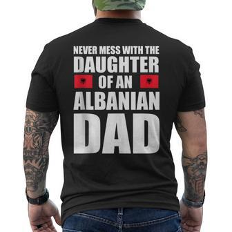 Daughter Of Albanian Dad Albania Flag Men's T-shirt Back Print - Monsterry