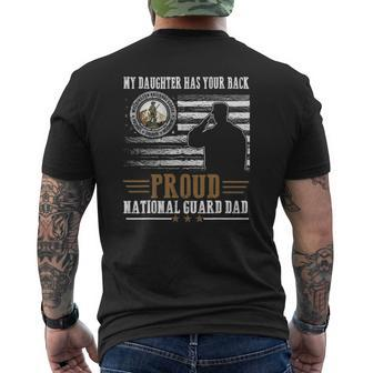 My Daughter Has Your Back Proud National Guard Dad Patriotic Mens Back Print T-shirt | Mazezy
