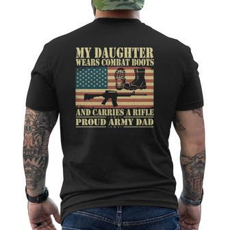 My Daughter Wears Combat Boots Proud Army Dad Father Mens Back Print T-shirt | Mazezy CA