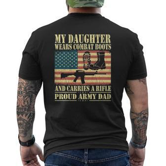 My Daughter Wears Combat Boots Proud Army Dad Father Mens Back Print T-shirt | Mazezy
