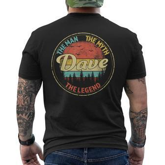 Dave The Man The Myth The Legend Personalized Name Men's T-shirt Back Print - Seseable
