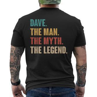 Dave The Man The Myth The Legend Retro For Dave Men's T-shirt Back Print - Seseable