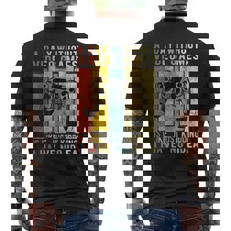 A Day Without Video Games Is Like Gaming Gamer Men's T-shirt Back Print - Thegiftio UK