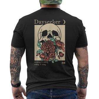 Dayseeker Skull Dearming Is Sinking Waking Is Rising Men's T-shirt Back Print - Monsterry