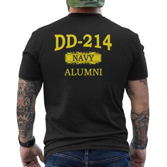 Dd 214 Navy Alumni Veteran Day Retired Vintage Military Mens Back Print T-shirt | Mazezy