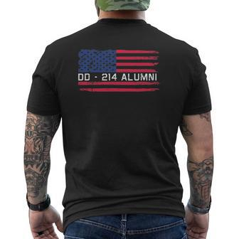 Dd-214 Proud Alumni Military Veteran Retired Served Flag Mens Back Print T-shirt | Mazezy