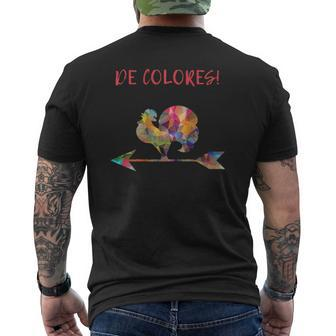 De Colores Rainbow Colors Rooster Mens Back Print T-shirt - Thegiftio UK