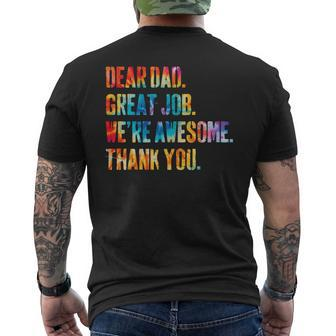 Dear Dad Great Job We're Awesome Thank You Father's Day Men's T-shirt Back Print - Thegiftio UK