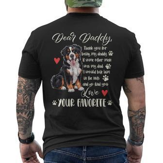 Dear Daddy Bernese Mountain Dog Dad Father's Day 2024 Men Men's T-shirt Back Print - Thegiftio UK