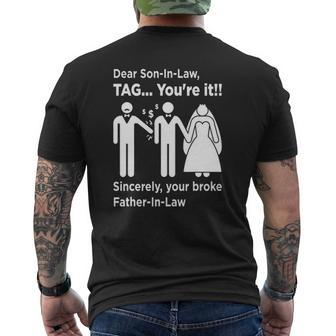 Dear Son-In-Law Father Of The Bride Dad Wedding Marriage Mens Back Print T-shirt | Mazezy