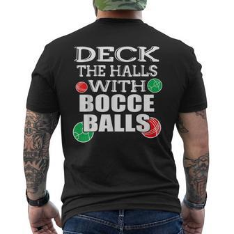 Deck The Halls With Bocce Balls Italian Christmas T Mens Back Print T-shirt - Thegiftio UK
